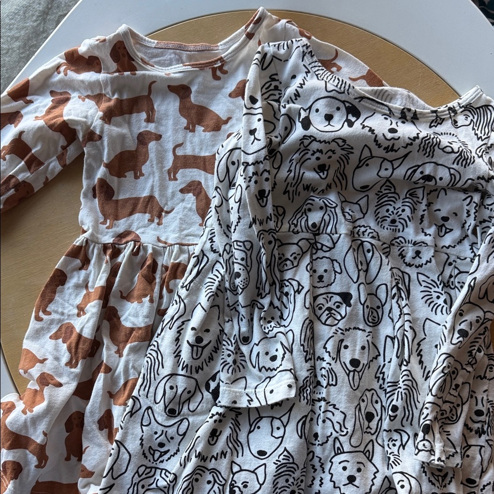 Winter water factory organic Adorable Dog Print Dresses washed and hung dry
